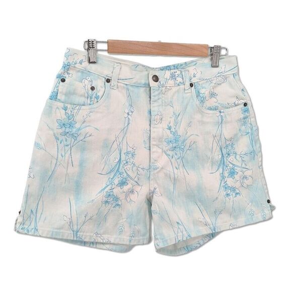bill blass Pants - Vintage 90s y2k Bill Blass Jeanswear Denim Shorts Butterfly Floral High Rise 12